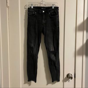 Zara Charcoal Distressed Jeans